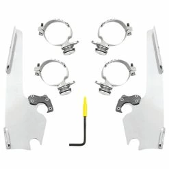 Memphis Shades Polished Fats/Slim Windshield Trigger-Lock Complete Mount Kit