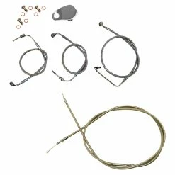 LA Choppers Handlebar Cable And Brake Line Stainless Steel Kit Mini Apes