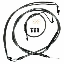 LA Choppers Handlebar Cable And Brake Line Midnight Stainless Kit Mini Apes