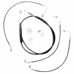 LA Choppers Handlebar Cable And Brake Line Black Vinyl Kit Mini Apes