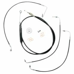 LA Choppers Handlebar Cable And Brake Line Black Vinyl Kit 12"-14" Apes
