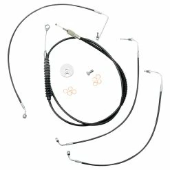 LA Choppers Handlebar Cable And Brake Line Black Vinyl Kit 15"-17" Apes