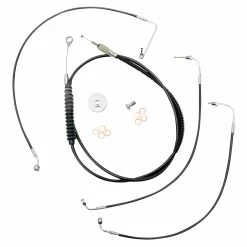 LA Choppers Handlebar Cable And Brake Line Black Vinyl Kit 18"-20" Apes