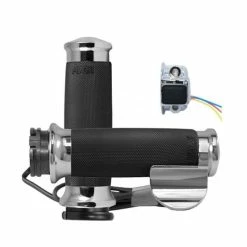 Avon Grips Custom Contour Heated Grips With Thottle Boss Chrome