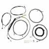 LA Choppers Plug And Play Handlebar Cable Brake Line And Wire Kit Stock Stainless Steel