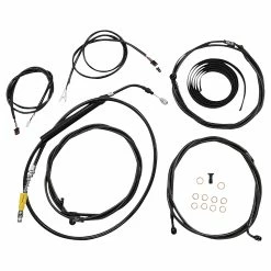 LA Choppers Plug And Play Handlebar Cable Brake Line And Wire Kit 15"-17" Apes Midnight Stainless