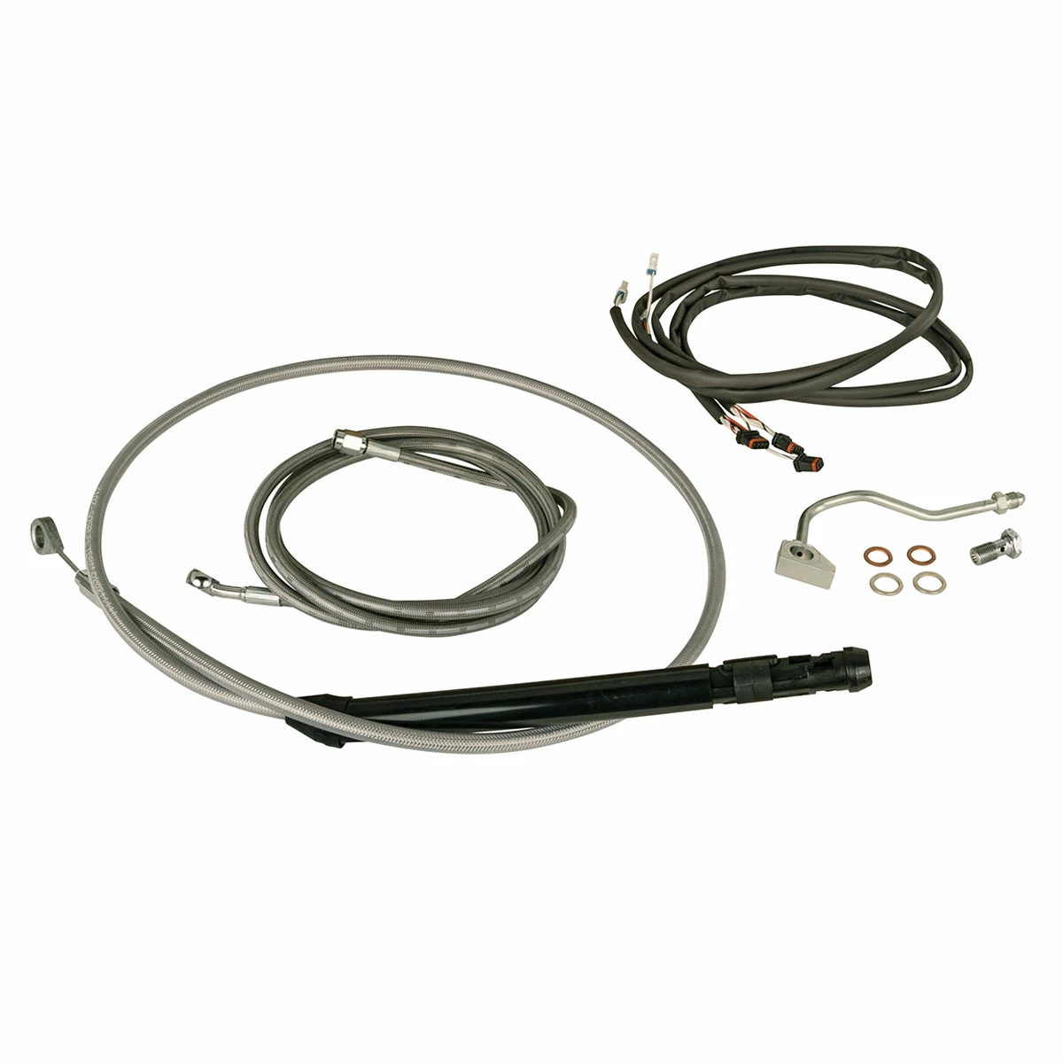 Burly Brand Handlebar Cable Installation Kit Stainless Steel 12"