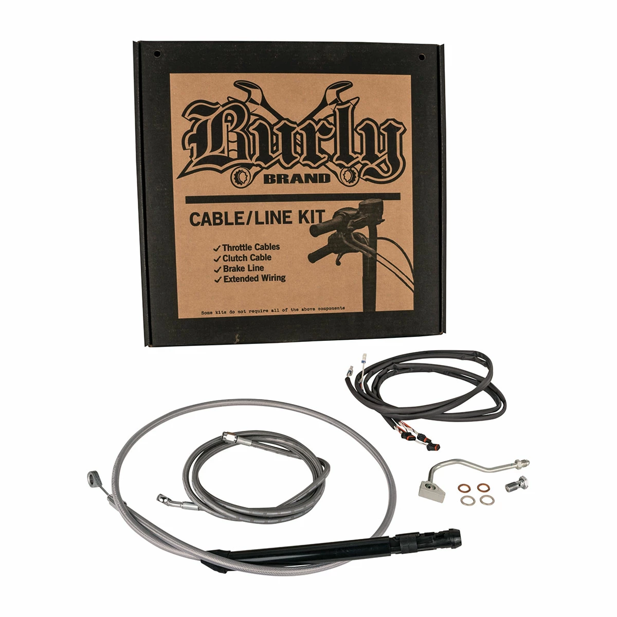 Burly Brand Handlebar Cable Installation Kit Stainless Steel 12" - Image 2