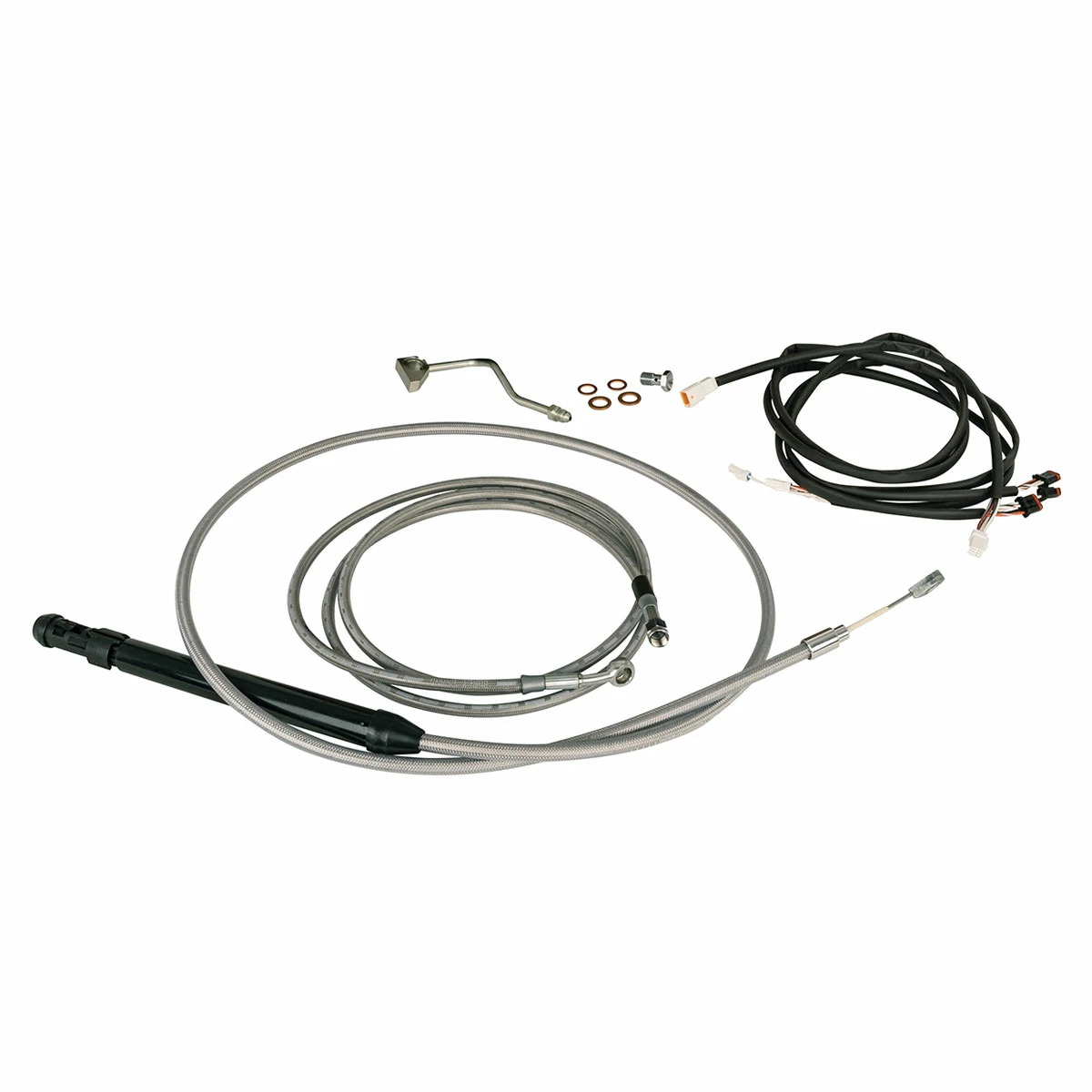 Burly Brand Handlebar Cable Installation Kit Stainless Steel 16" Tall