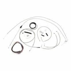 LA Choppers Stainless Complete Cable/Line/Wiring Handlebar Kit For 12"-14" Bars On Models Without ABS