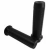 Brass Balls Cycles Leather Ribbed Moto Grips Black