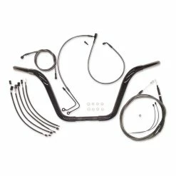 Magnum 1-1/4″ Black 16″ Caliber Ape Hanger With Install Kit