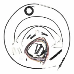 LA Choppers Black Complete Cable/Line/Wiring Handlebar Kit For 12″-14″ Bars On Models Without ABS