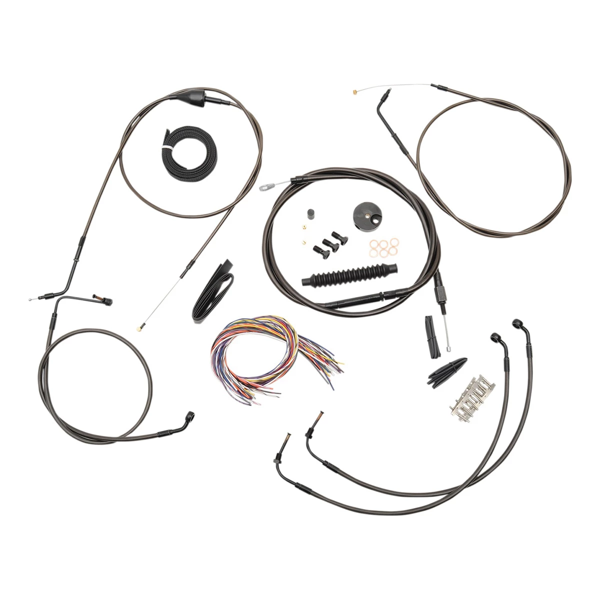 LA Choppers Midnight Complete Cable/Line/Wiring Handlebar Kit For Mini Ape Bars On Models Without ABS