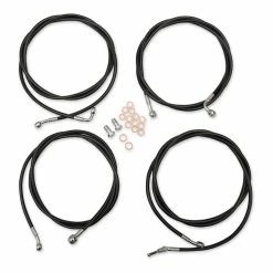 LA Choppers Standard Black Cable/Brake Line Kit For 18"-20" Bars On Models With ABS