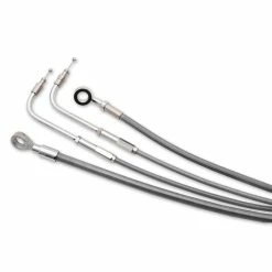 Burly Brand Braided Stainless 16" Ape Hanger Cable/Brake/Wiring Kit For Models Without ABS