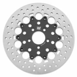 Twin Power Rear Black Floating Round Hole Brake Rotor