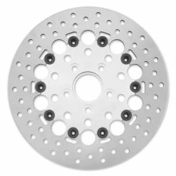 Twin Power Rear Silver Floating Round Hole Brake Rotor