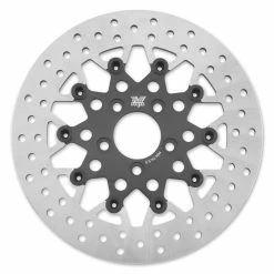 Twin Power Rear Black Floating Mesh Style Brake Rotor