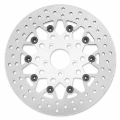 Twin Power Rear Silver Floating Mesh Style Brake Rotor