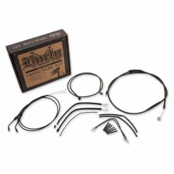 Burly Brand Black 14" Ape Hanger Cable/Brake/Wiring Kit For Models Without ABS