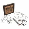 Burly Brand Braided Stainless 15" Ape Hanger Cable/Brake/Wiring Kit For Models With ABS