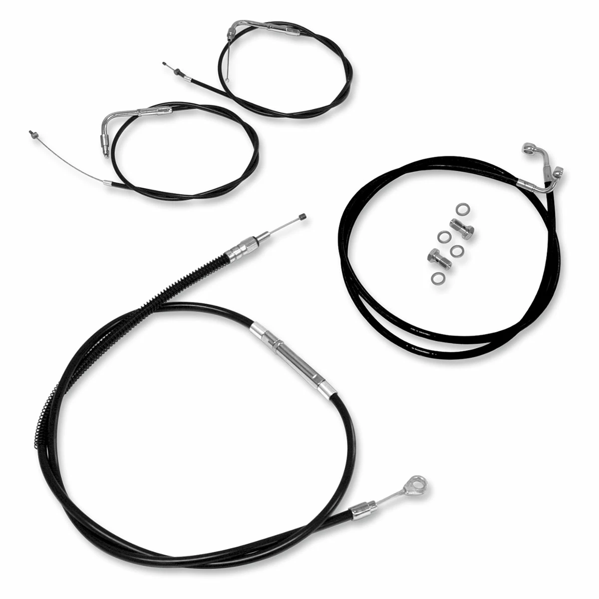 Baron Custom Accessories Black Handlebar Cable And Line Kit For 12"-14" Bars
