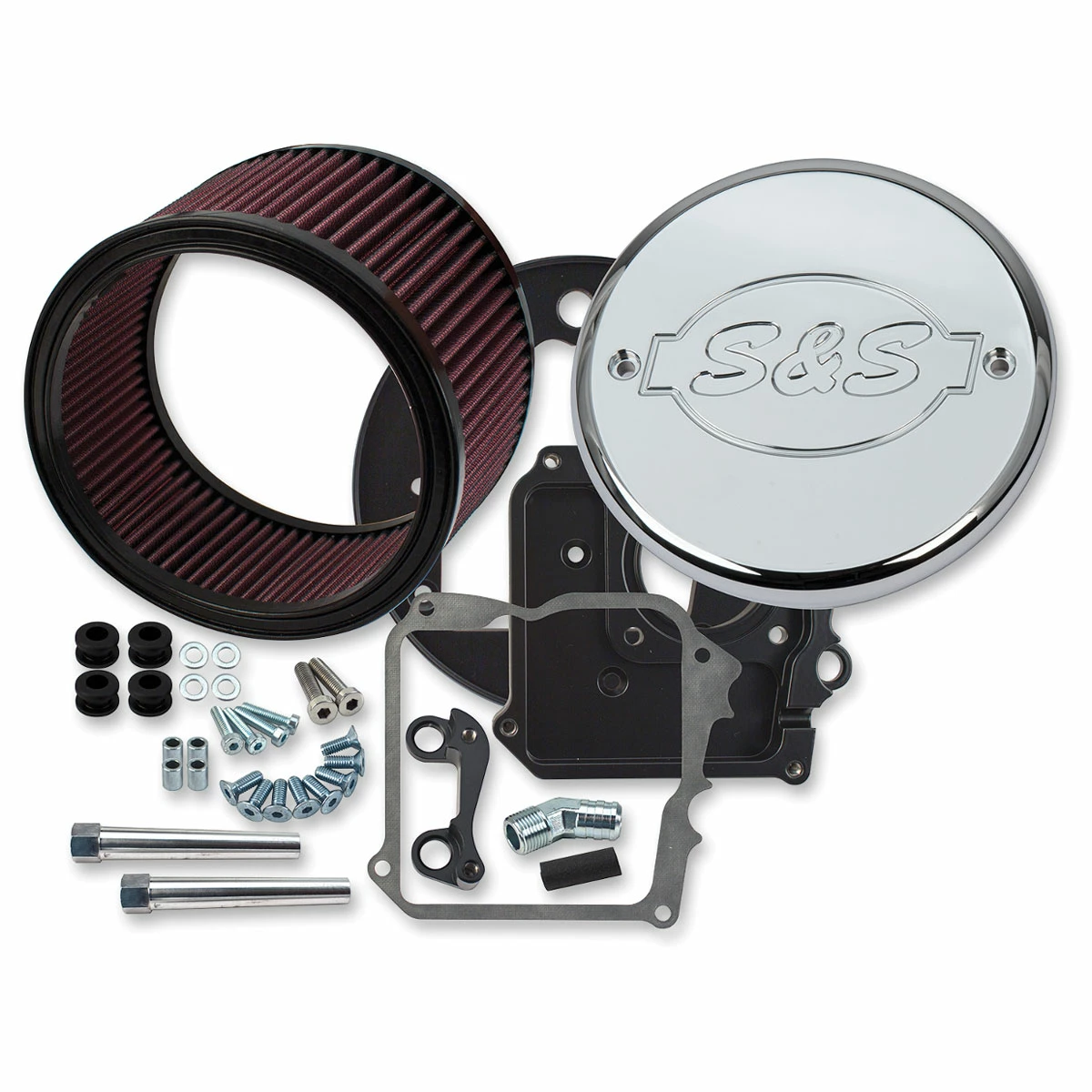 S&S Cycle Chrome Air Cleaner Kit With S&S Logo Cover