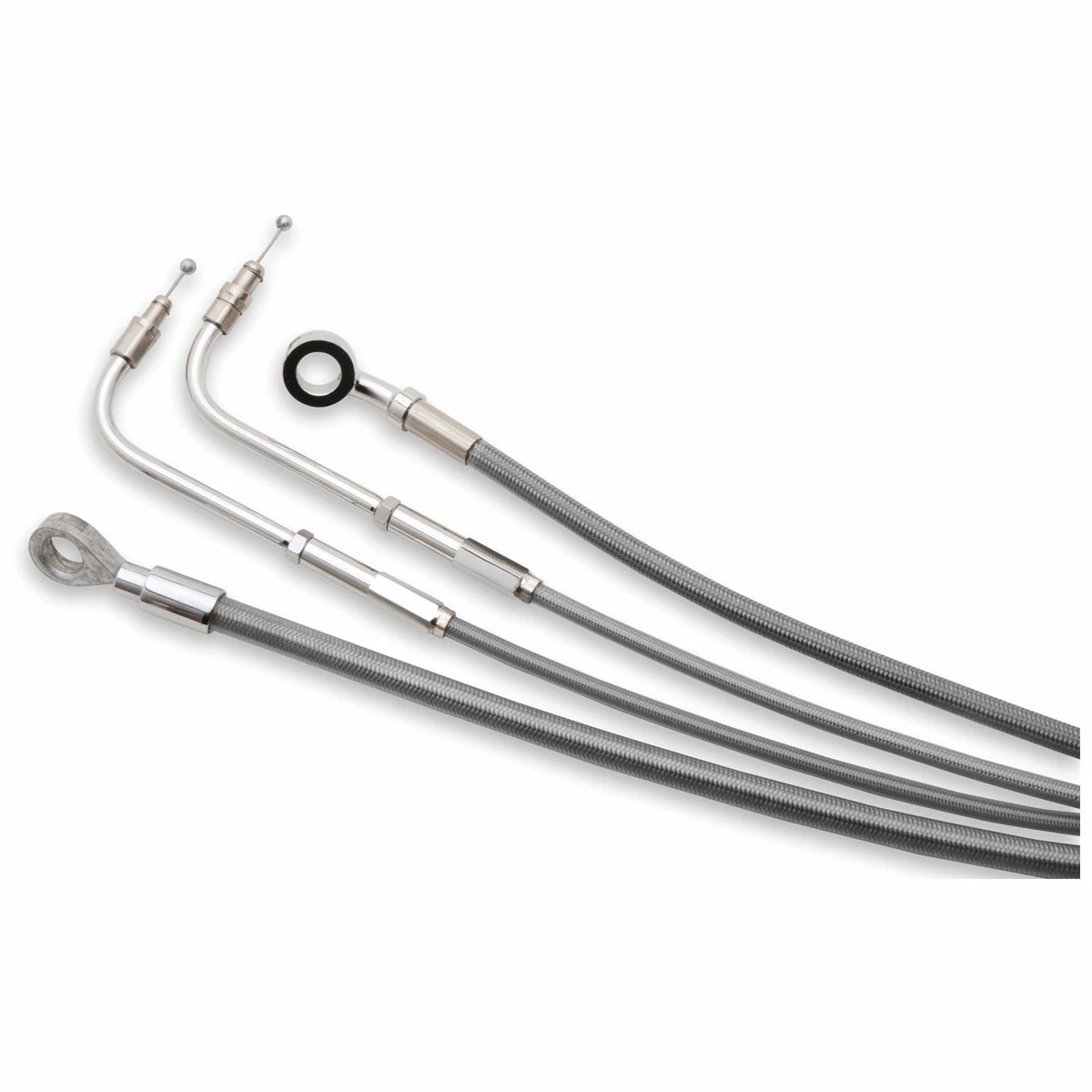 Burly Brand Braided Stainless 18" Ape Hanger Cable/Brake/Wiring Kit For Models With ABS - Image 2