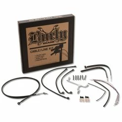 Burly Brand Black 14" Ape Hanger Cable/Brake/Wiring Kit For Models With ABS
