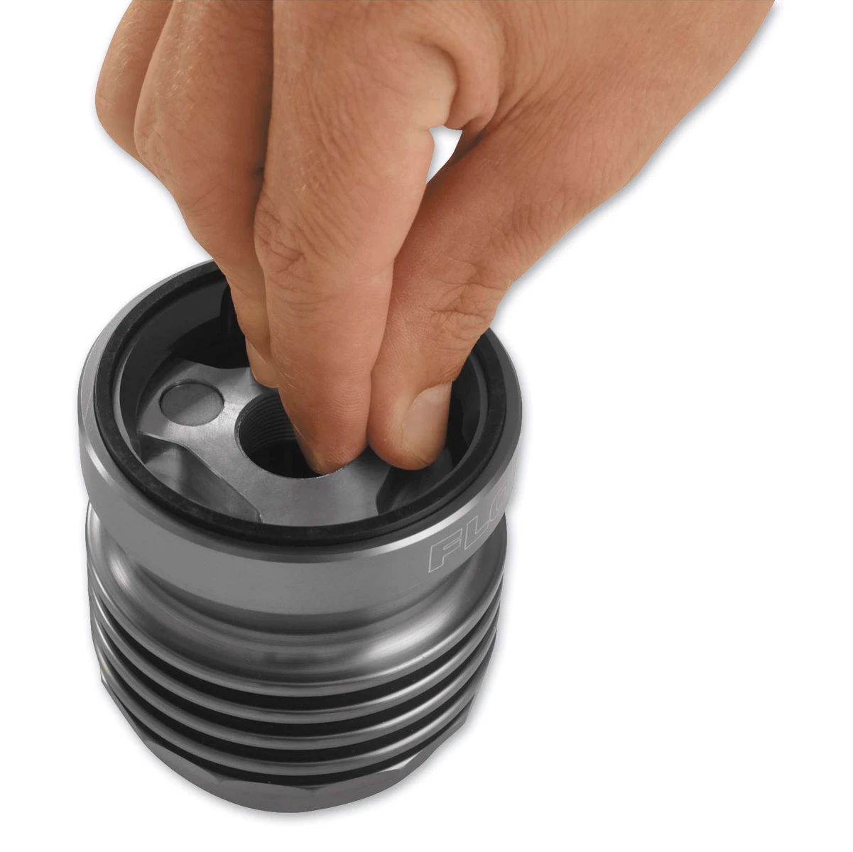 FLO Reusable Spin On Oil Filter Polished - Image 2
