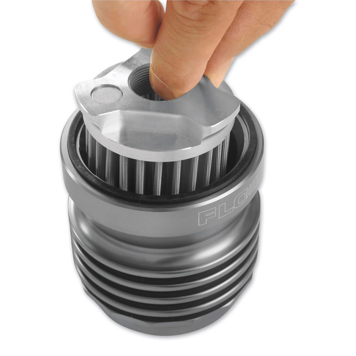 FLO Reusable Spin On Oil Filter Polished - Image 4