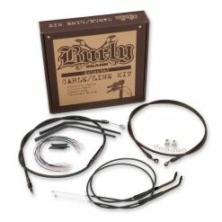 Burly Brand Black 12" Ape Hanger Cable/Brake/Wiring Kit For Models With ABS