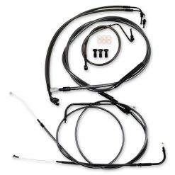 LA Choppers Standard Midnight Cable/Brake Line Kit For 15"-17" Bars On Models With ABS