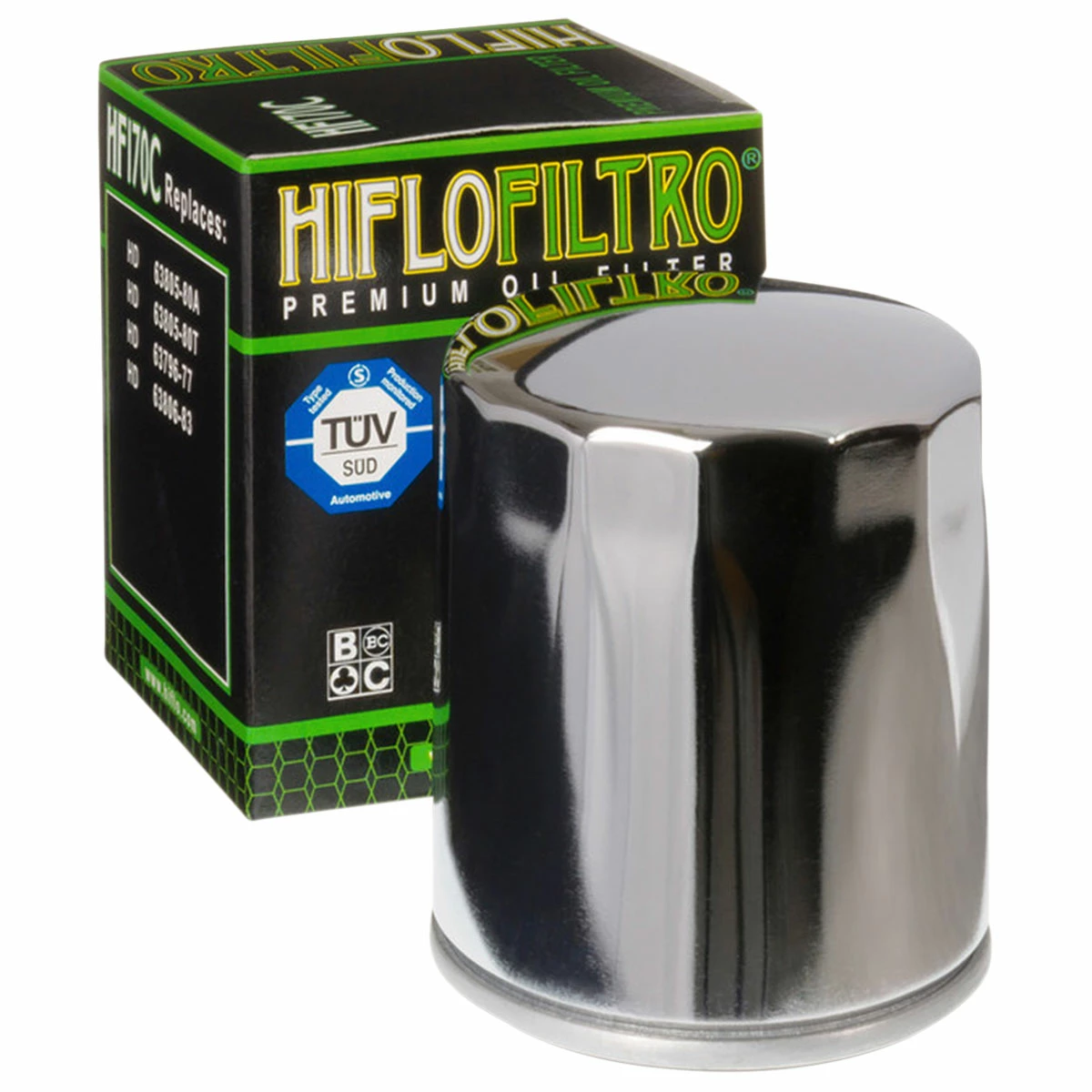 HIFLOFILTRO Oil Filter Chrome, Long