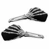 Kuryakyn Skeleton Hand Mirrors With Chrome Stems And Black Heads