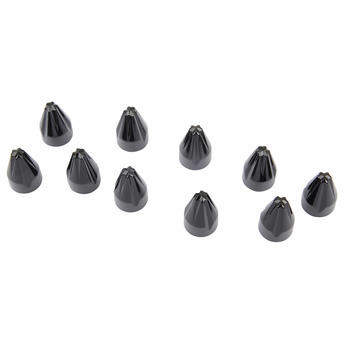 Ciro Black Fluted Spike 1/4" Bolt Caps