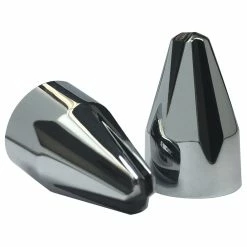 Ciro Chrome/Black Fluted Spike 1/4" Engine Bolt Caps