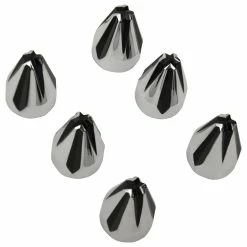 Ciro Chrome/Black Fluted Spike 5/16" Engine Bolt Caps