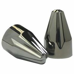 Ciro Black Chrome Fluted Spike 1/4" Engine Bolt Caps
