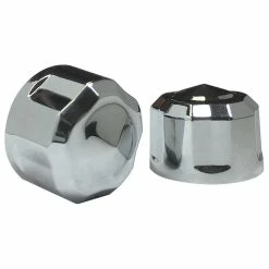 Ciro Chrome Diamond Cut Low, Crown 5/16" Engine Bolt Caps
