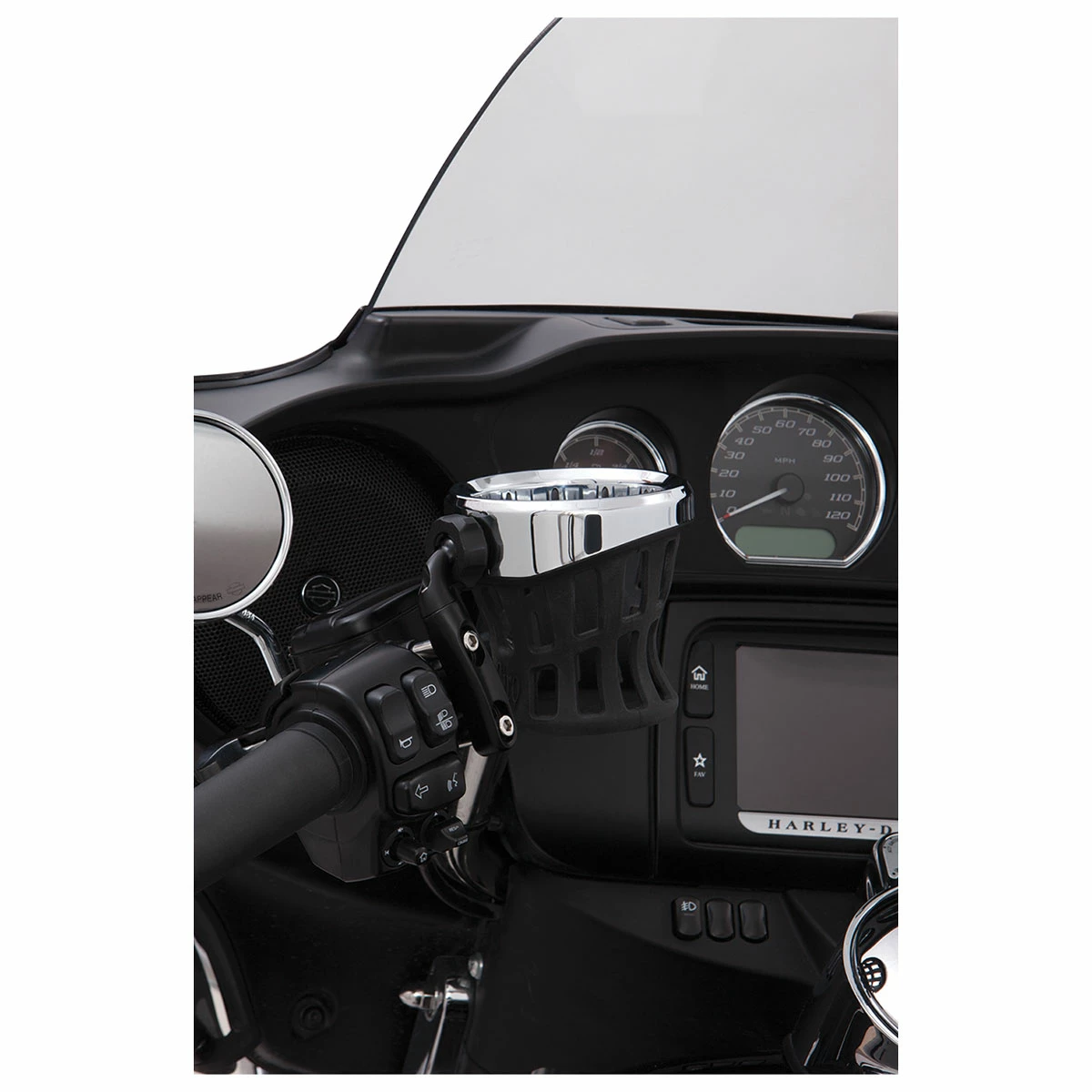 Ciro Black-Chrome Drink Holder With Perch Mount