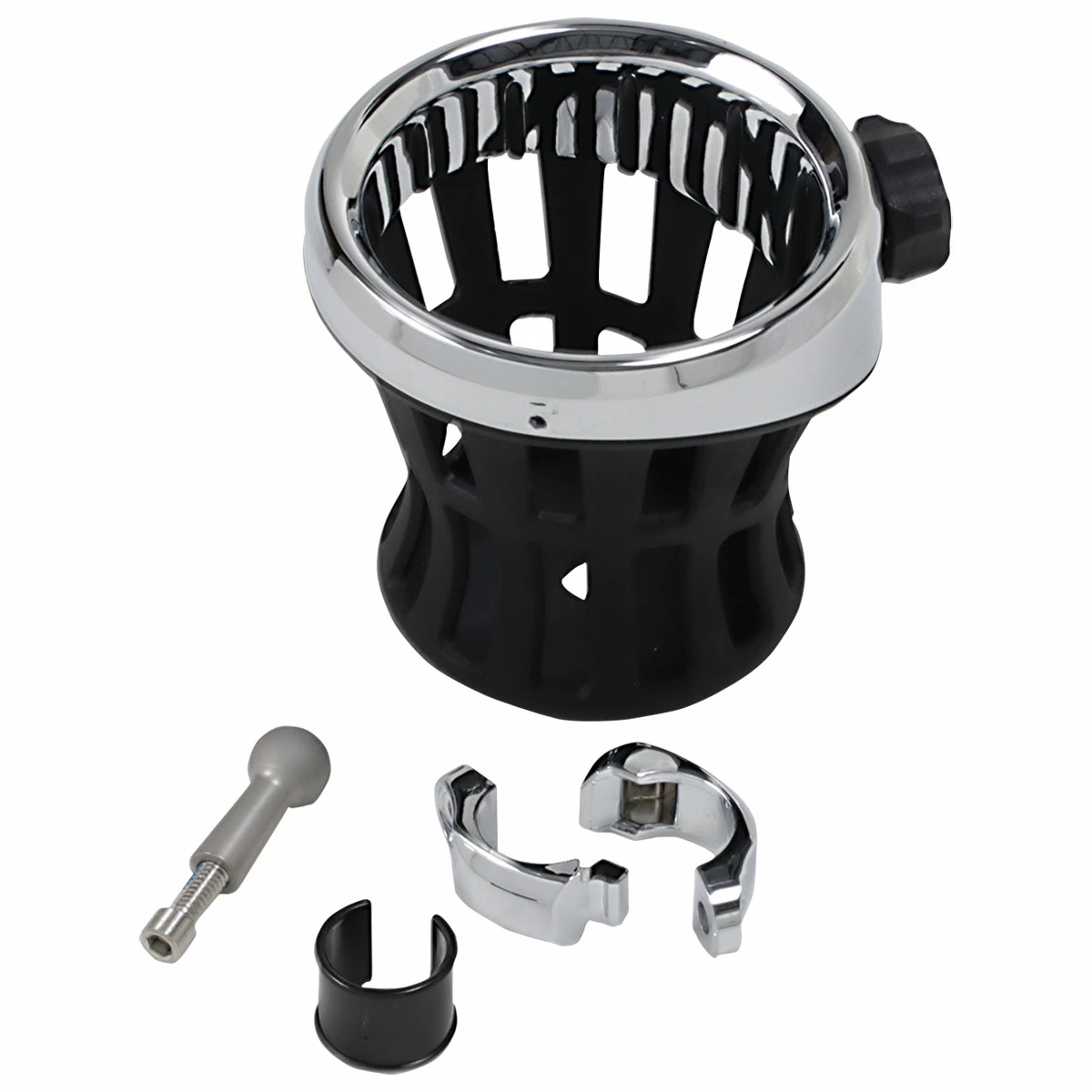 Ciro Chrome Drink Holder With 7/8"-1" Bar Mount