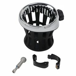 Ciro Chrome Drink Holder With 1"-1/4" Bar Mount