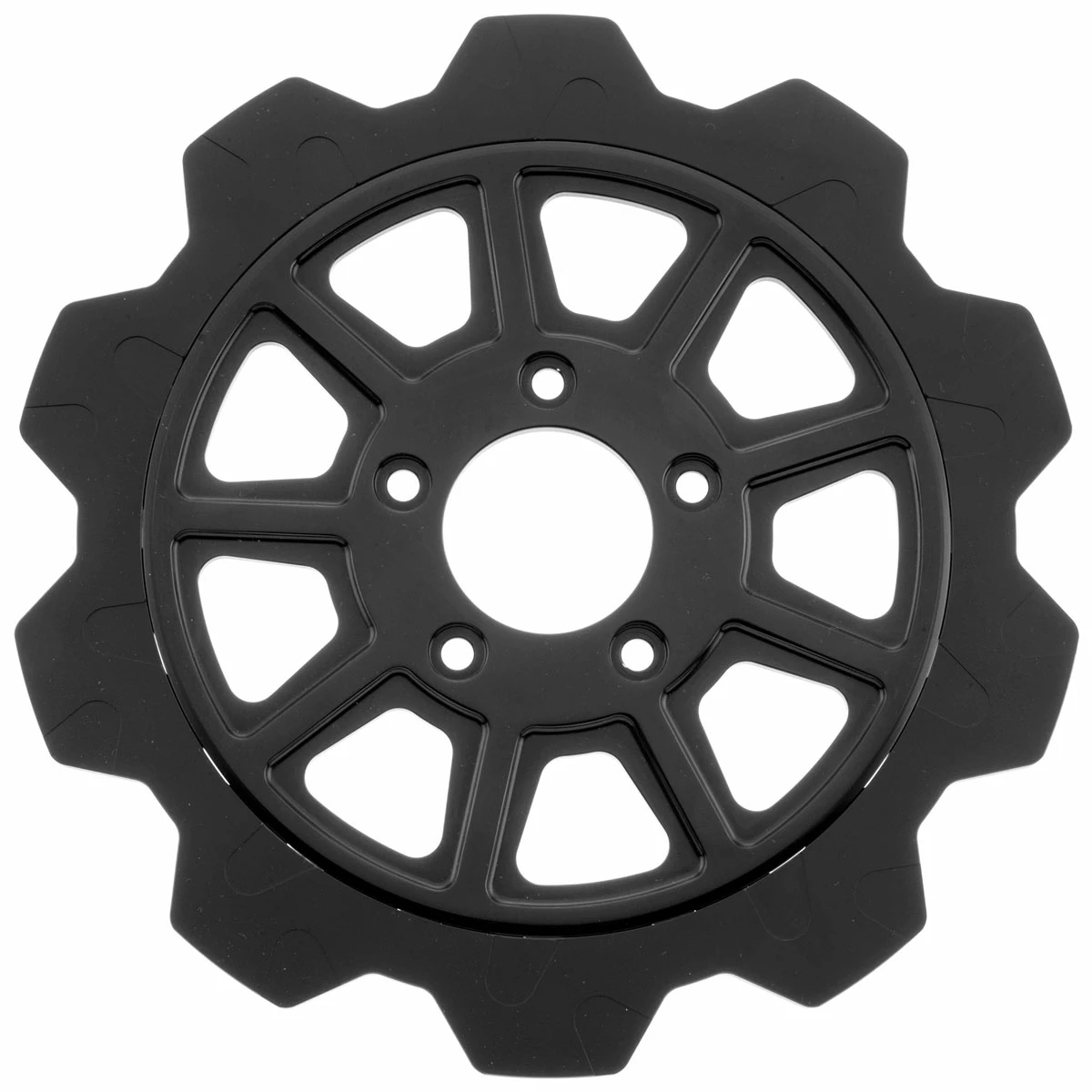 Lyndall Racing Brakes Lyndall Brakes 9 Spoke Crown Cut Black Rear Brake Rotor