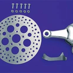 V-Twin Manufacturing 11-1/2" Chrome Rear Brake Caliper & Rotor Kit For Rigid Frames With 1" Axles Left Hand