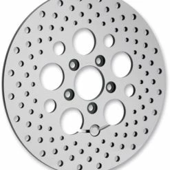 Drag Specialties Rear Polished Stainless Steel Drilled Brake Rotor