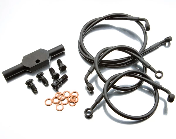 Goodridge +6" Ebony Front Brake Line Kit