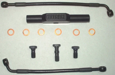 Goodridge +6" Ebony Front Brake Line Kit
