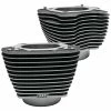 S&S Cycle 4.250" Big Bore Cylinders Wrinkle Black With Highlighted Fins